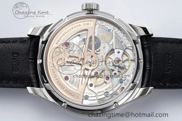 Portugieser Perpetual Calendar SS 5033 APSF 1:1 Best Edition Blue Dial on Black Leather Strap A52610 Clone