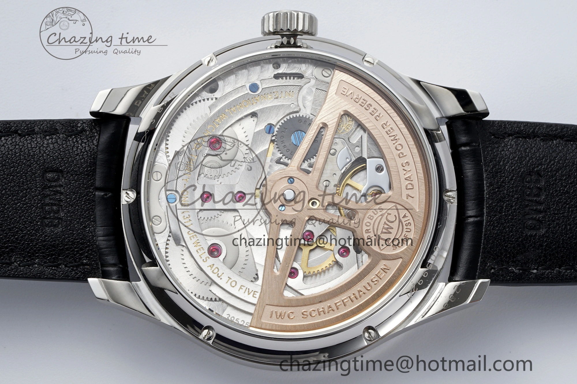 Portugieser Perpetual Calendar SS 5033 APSF 1:1 Best Edition Blue Dial on Black Leather Strap A52610 Clone