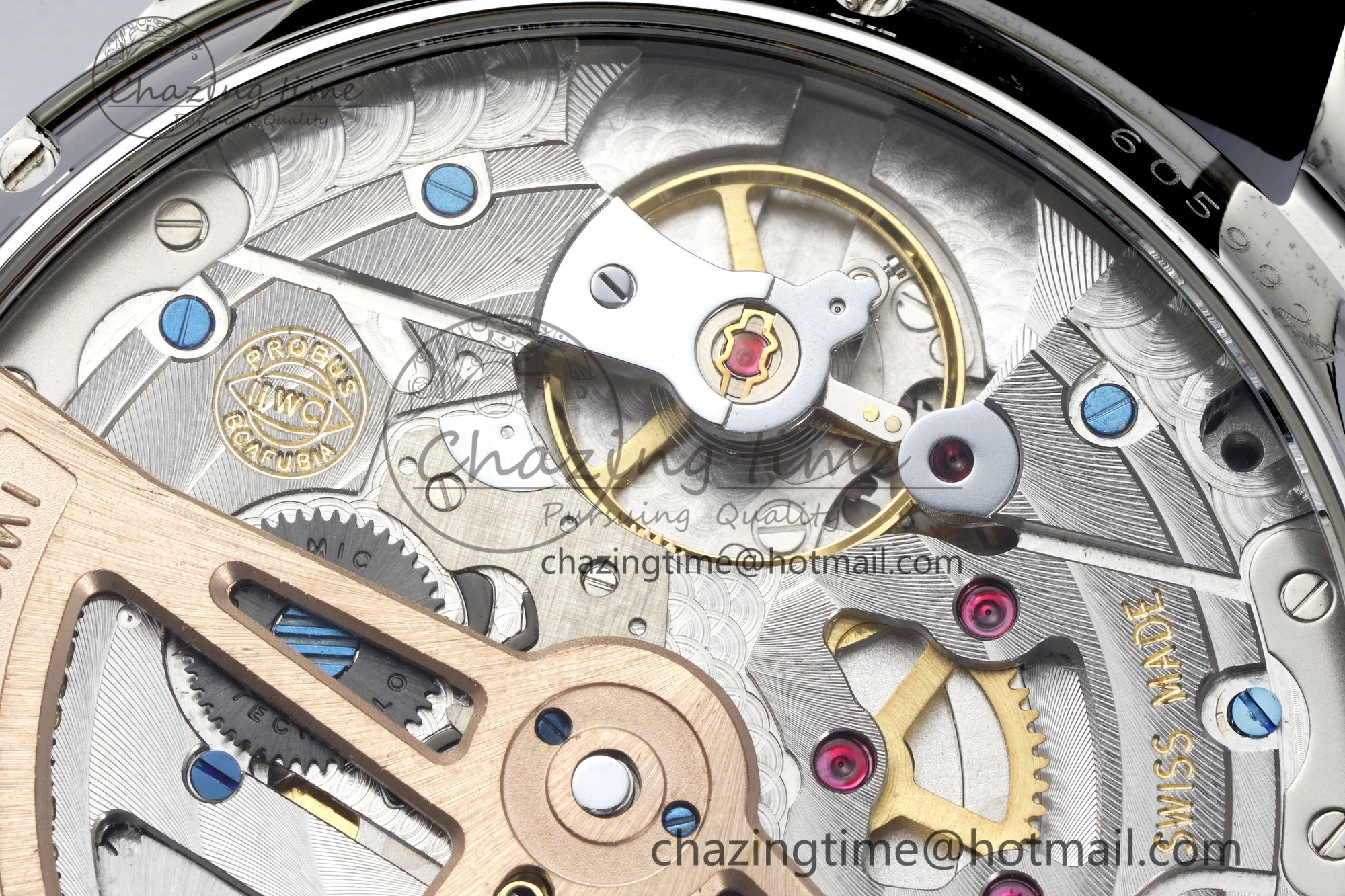 Portugieser Perpetual Calendar SS 5033 APSF 1:1 Best Edition Blue Dial on Black Leather Strap A52610 Clone