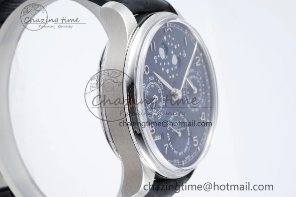 Portugieser Perpetual Calendar SS 5033 APSF 1:1 Best Edition Blue Dial on Black Leather Strap A52610 Clone