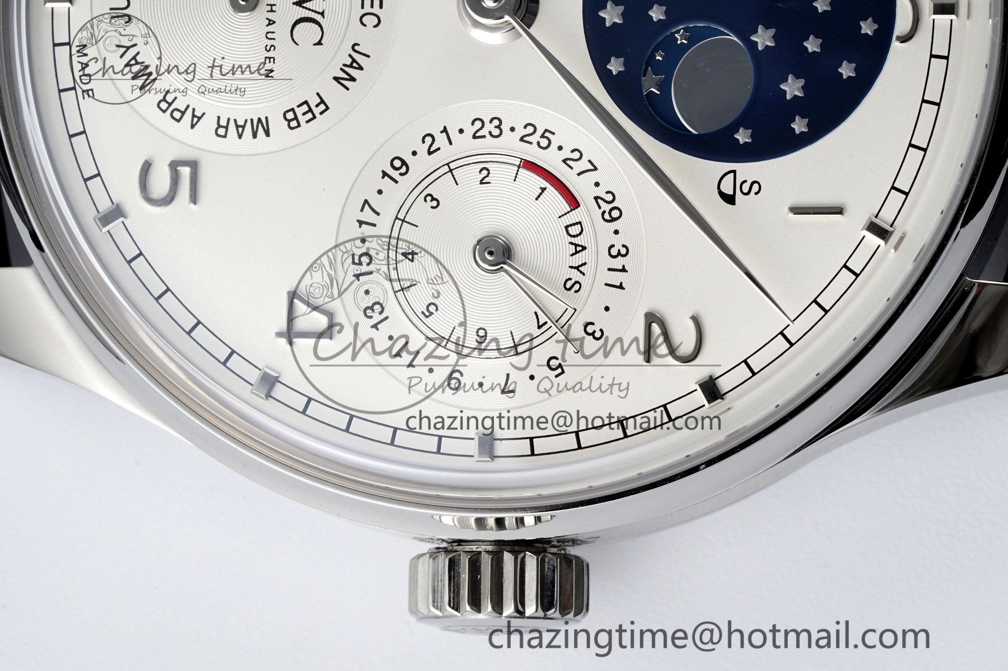 Portugieser Perpetual Calendar SS 5033 APSF 1:1 Best Edition White Dial on Black Leather Strap A52610 Clone