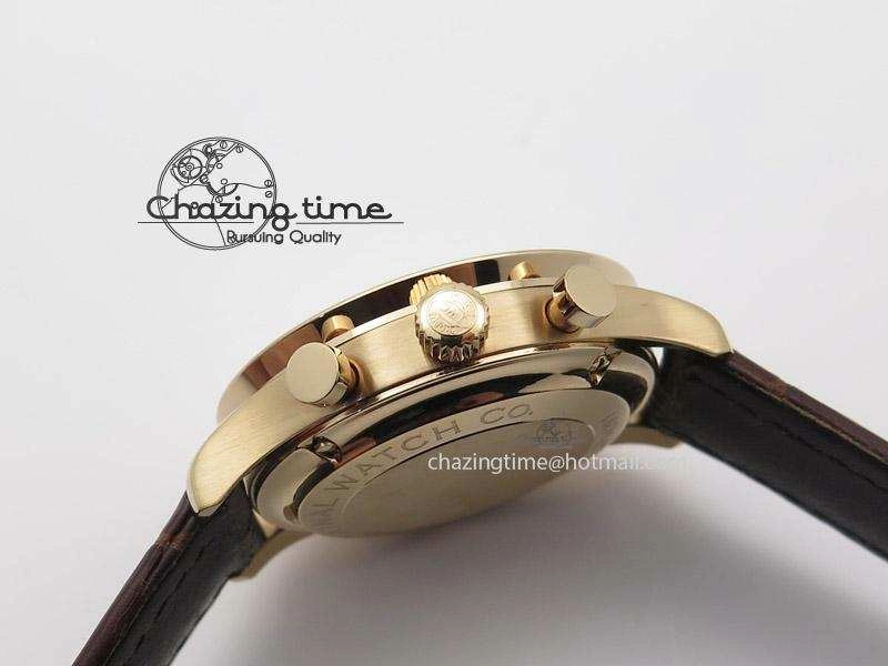 Portuguese 40mm Chrono RG Gray Dial Sliver Subdial on Leather Strap A7750