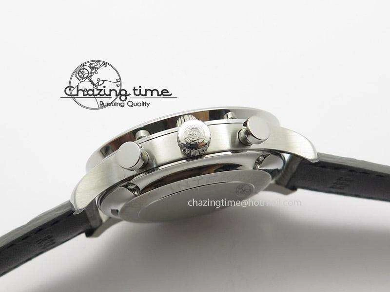 Portuguese 40mm Chrono SS Grey Dial On Grey Leather Strap A7750