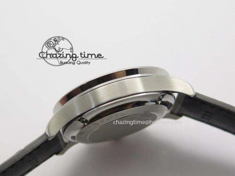 Portuguese 40mm Chrono SS Grey Dial On Grey Leather Strap A7750