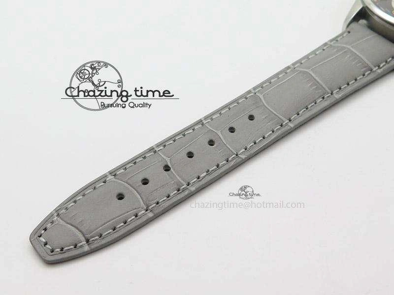Portuguese 40mm Chrono SS Grey Dial On Grey Leather Strap A7750