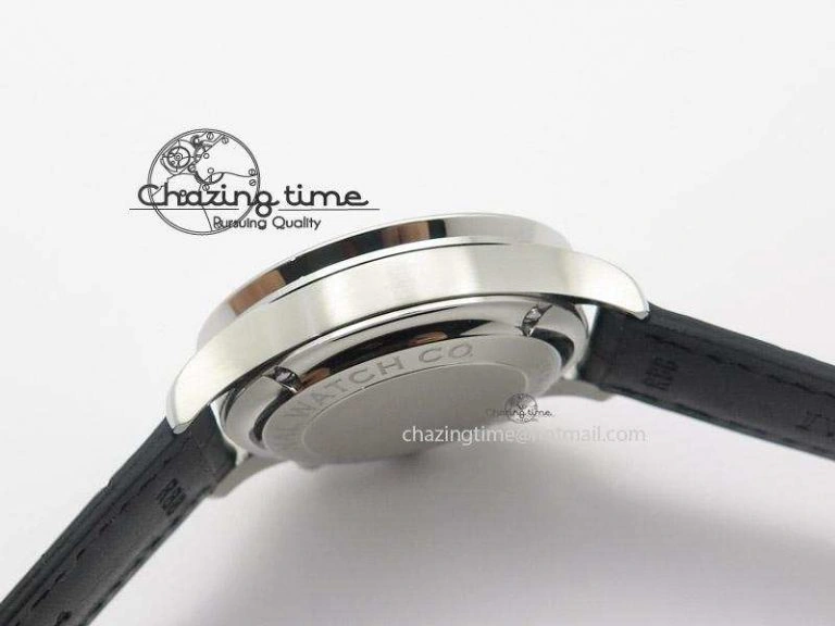 Portuguese 40mm Chrono SS Map Dial on Black Leather Strap A7750