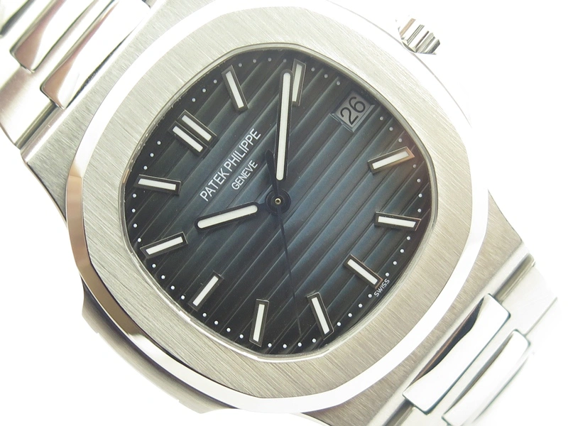 Portuguese 40mm Chrono SS Map Dial on Black Leather Strap A7750