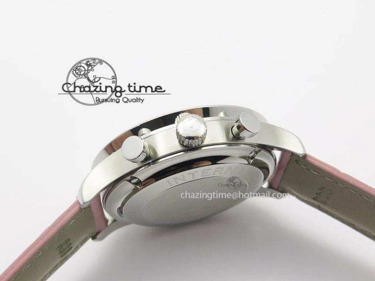 Portuguese 40mm Chrono SS Pink MOP Dial on Pink Leather Strap A7750