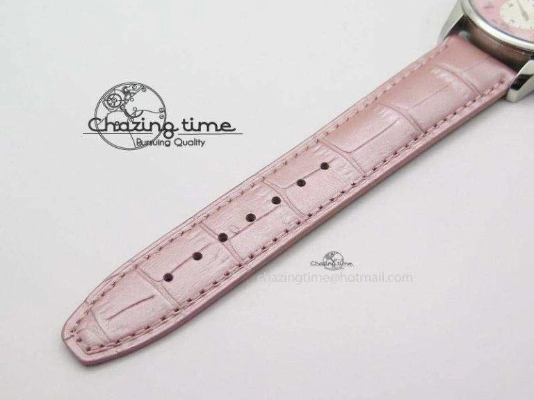 Portuguese 40mm Chrono SS Pink MOP Dial on Pink Leather Strap A7750
