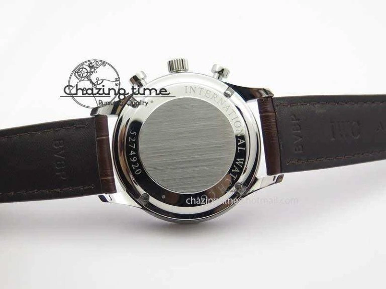 Portuguese Chrono IW371431 ZF 1:1 Best Edition Gray Dial On Brown Leather Strap A79350 (Slim Movement)
