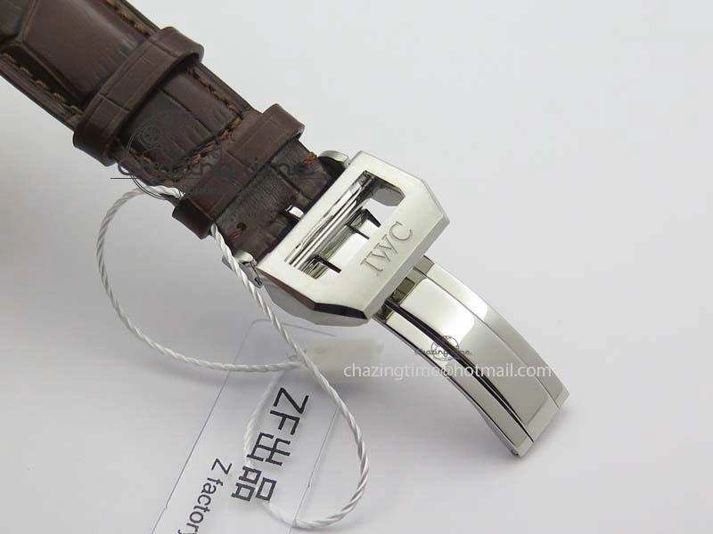 Portuguese Chrono IW371431 ZF 1:1 Best Edition Gray Dial On Brown Leather Strap A79350 (Slim Movement)