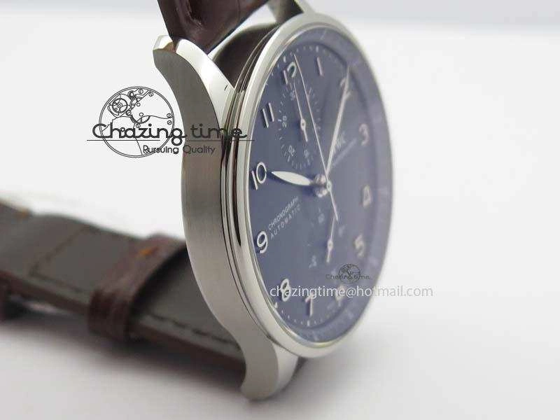 Portuguese Chrono IW371431 ZF 1:1 Best Edition Gray Dial On Brown Leather Strap A79350 (Slim Movement)
