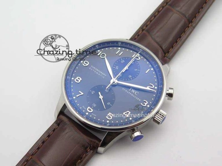 Portuguese Chrono IW371431 ZF 1:1 Best Edition Gray Dial On Brown Leather Strap A79350 (Slim Movement)