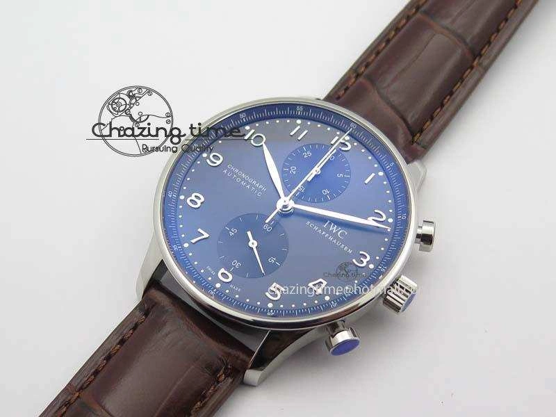 Portuguese Chrono IW371431 ZF 1:1 Best Edition Gray Dial On Brown Leather Strap A79350 (Slim Movement)
