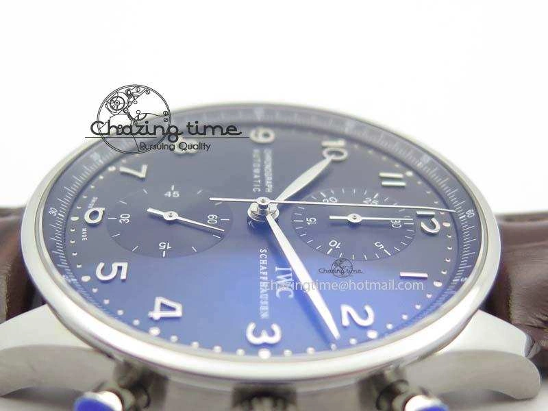 Portuguese Chrono IW371431 ZF 1:1 Best Edition Gray Dial On Brown Leather Strap A79350 (Slim Movement)