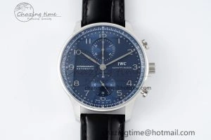 Portuguese Chrono IW3716 RSF 1:1 Best Edition Blue Dial on Black Leather Strap A7750
