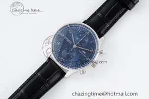 Portuguese Chrono IW3716 RSF 1:1 Best Edition Blue Dial on Black Leather Strap A7750