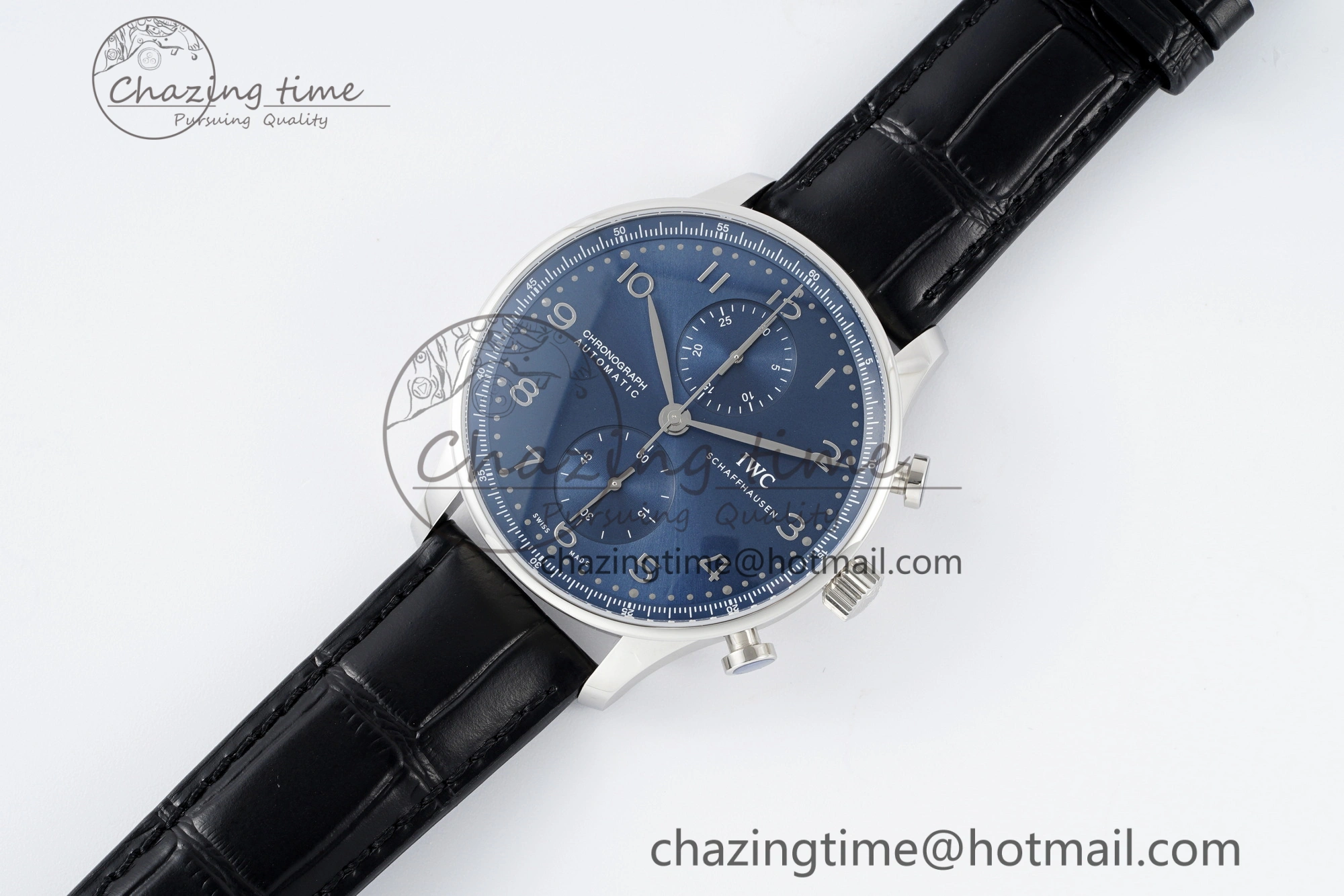 Portuguese Chrono IW3716 RSF 1:1 Best Edition Blue Dial on Black Leather Strap A7750