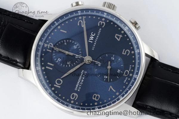 Portuguese Chrono IW3716 RSF 1:1 Best Edition Blue Dial on Black Leather Strap A7750