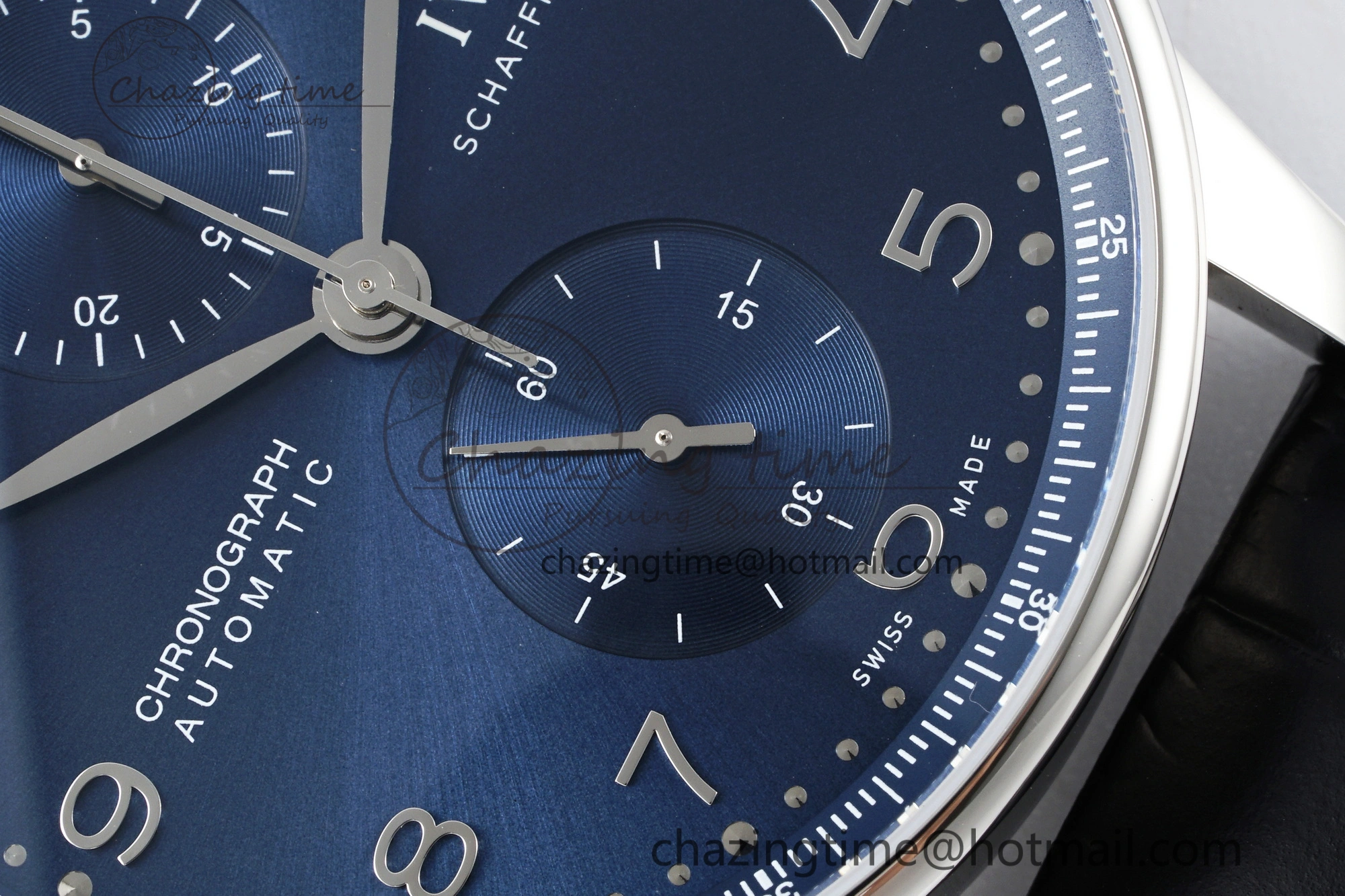 Portuguese Chrono IW3716 RSF 1:1 Best Edition Blue Dial on Black Leather Strap A7750