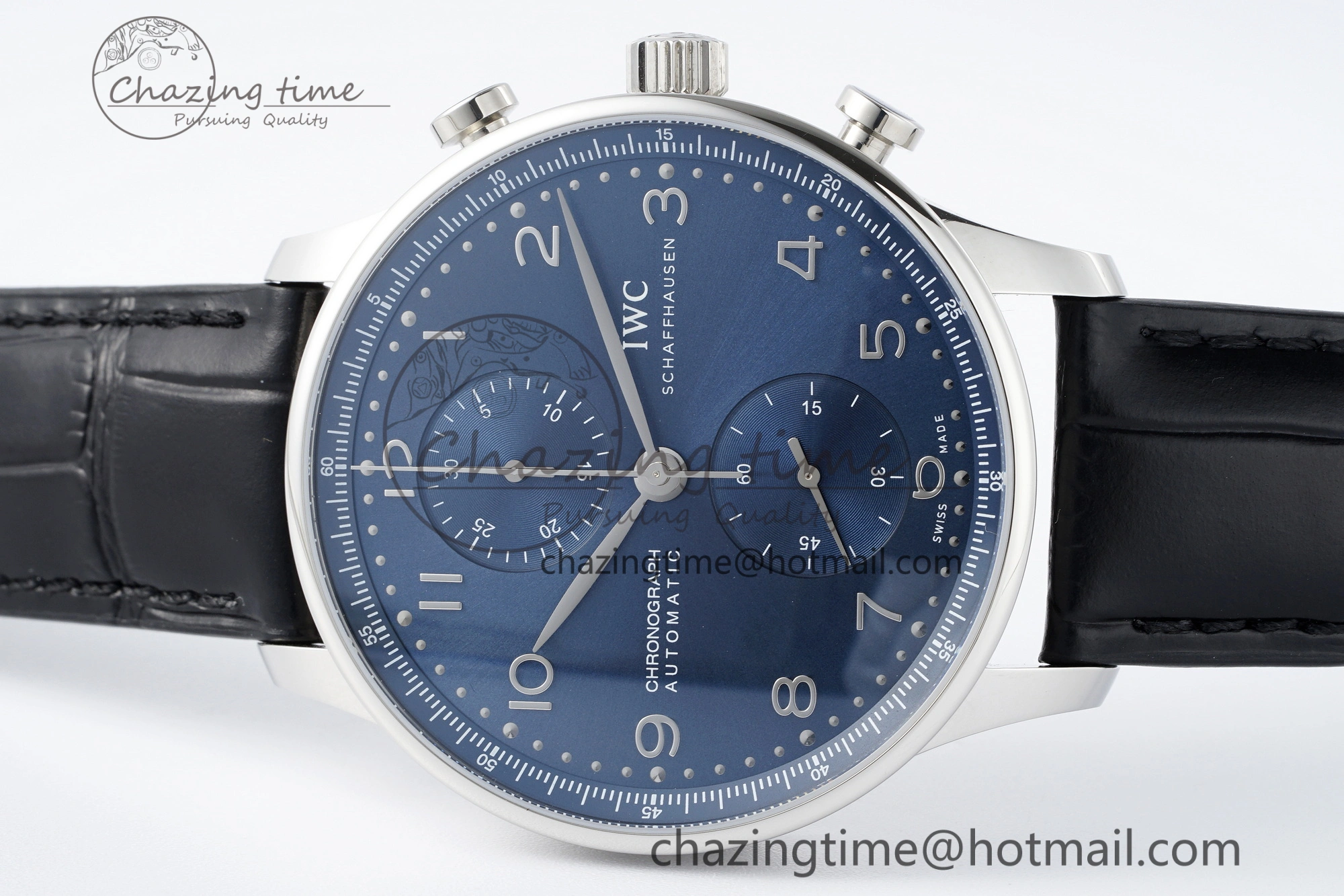Portuguese Chrono IW3716 RSF 1:1 Best Edition Blue Dial on Black Leather Strap A7750