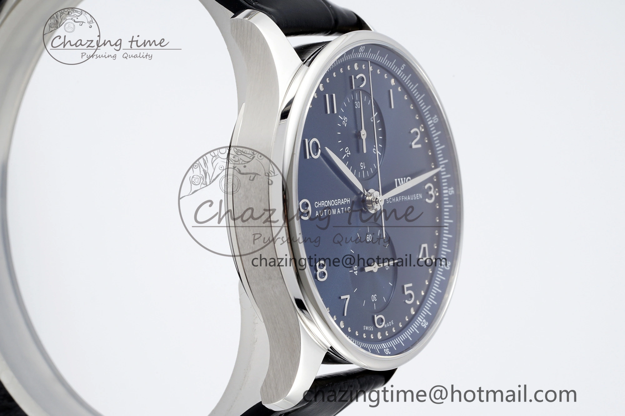 Portuguese Chrono IW3716 RSF 1:1 Best Edition Blue Dial on Black Leather Strap A7750