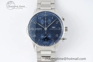Portuguese Chrono IW3716 RSF 1:1 Best Edition Blue Dial on SS Bracelet A7750