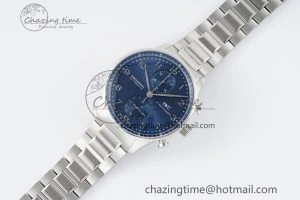 Portuguese Chrono IW3716 RSF 1:1 Best Edition Blue Dial on SS Bracelet A7750