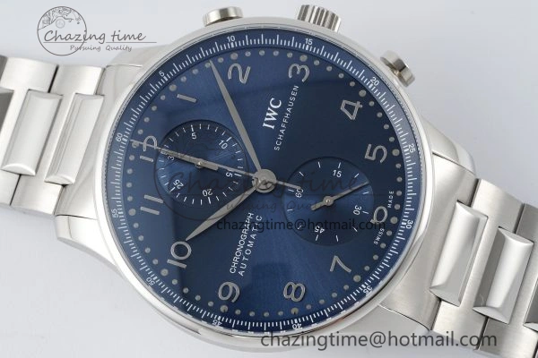 Portuguese Chrono IW3716 RSF 1:1 Best Edition Blue Dial on SS Bracelet A7750