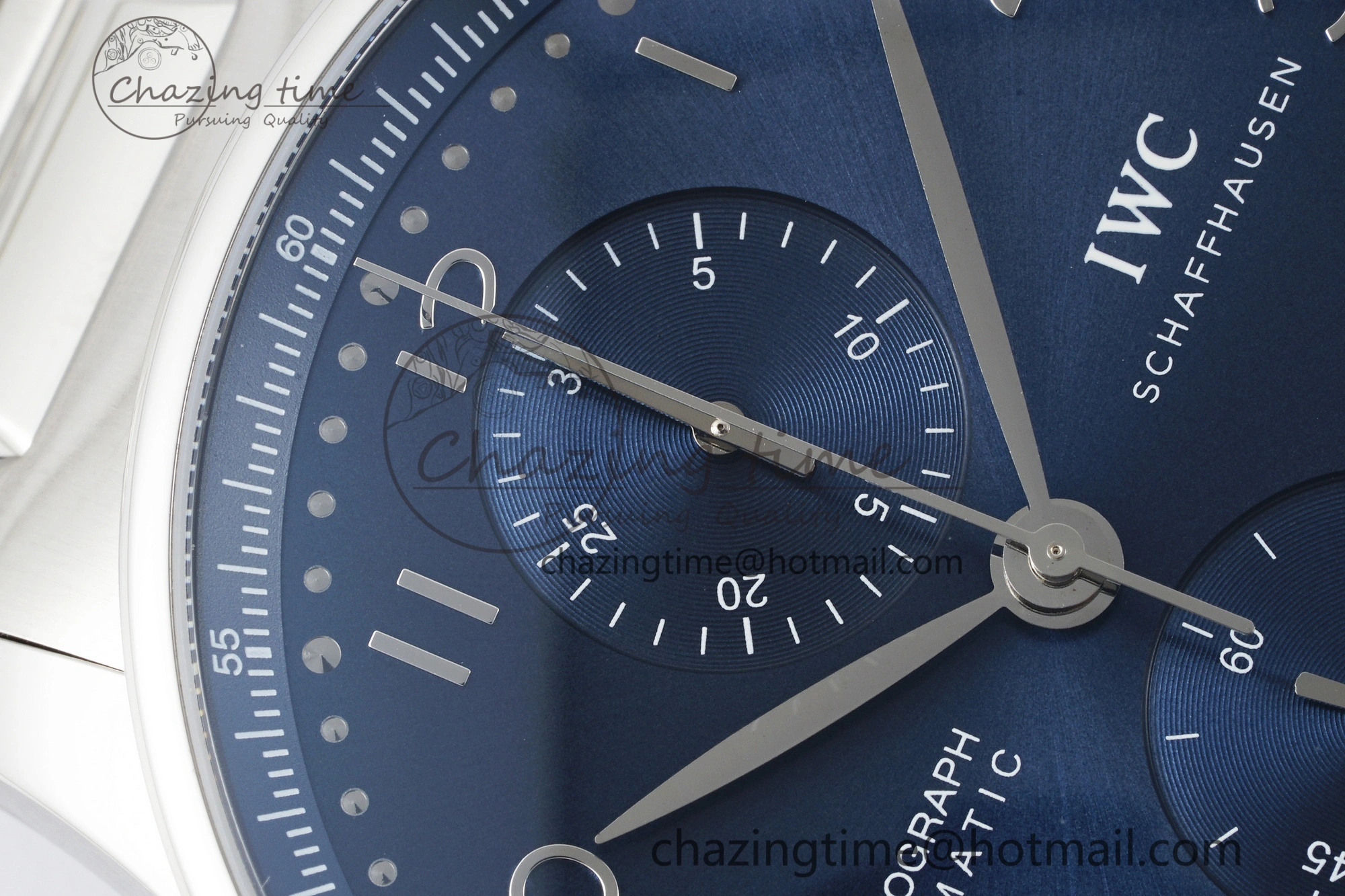 Portuguese Chrono IW3716 RSF 1:1 Best Edition Blue Dial on SS Bracelet A7750
