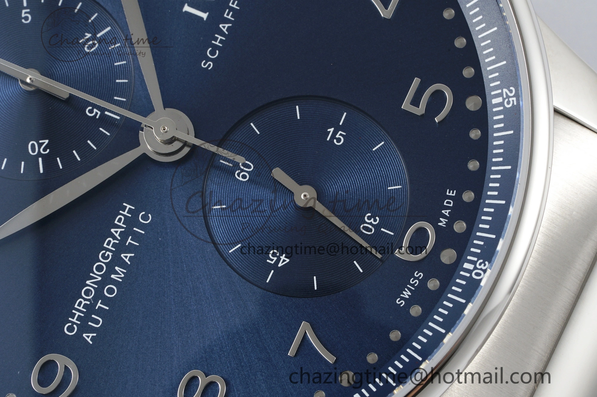 Portuguese Chrono IW3716 RSF 1:1 Best Edition Blue Dial on SS Bracelet A7750