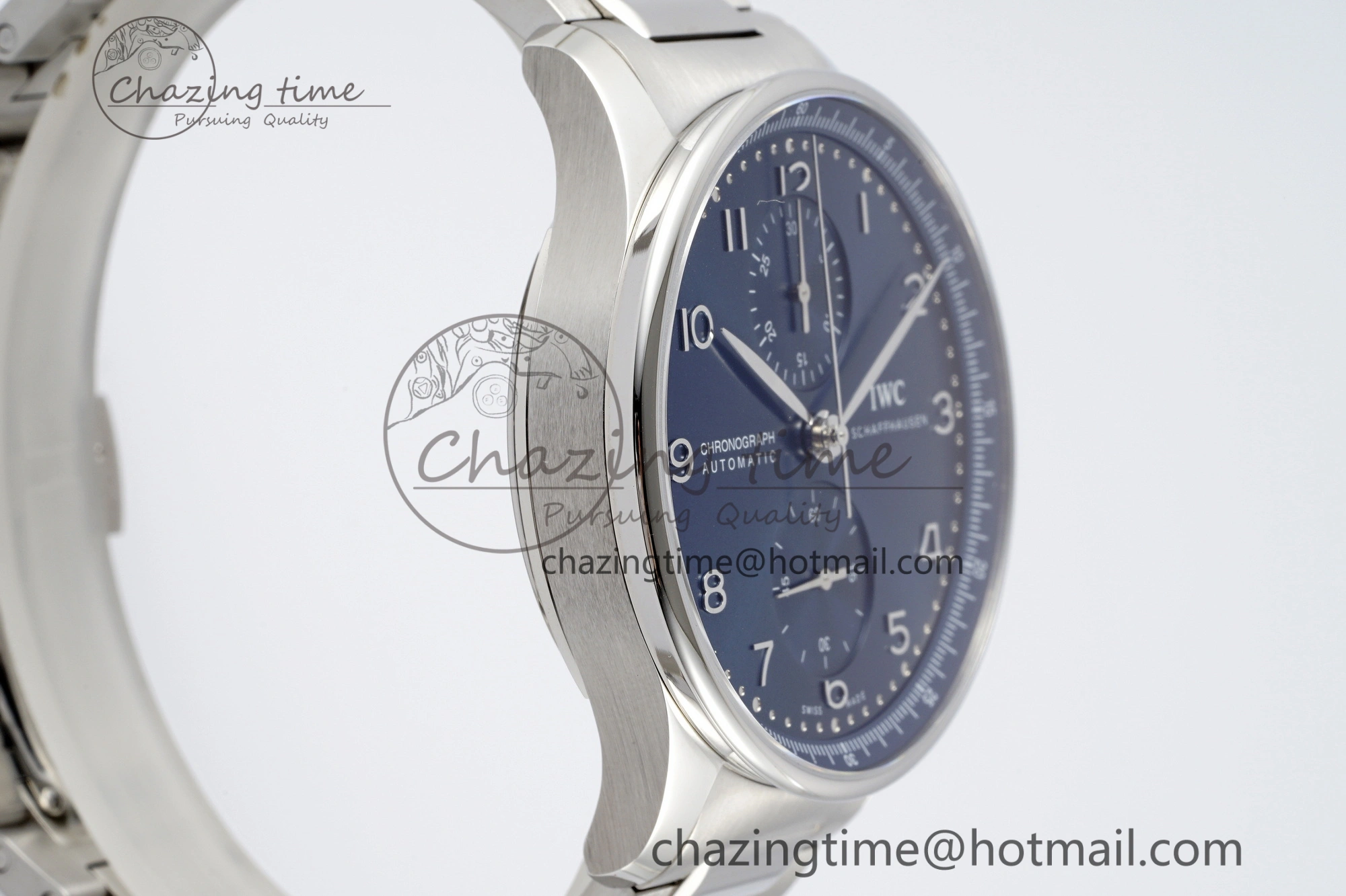Portuguese Chrono IW3716 RSF 1:1 Best Edition Blue Dial on SS Bracelet A7750