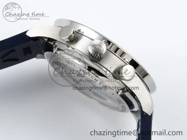 Portuguese Chrono IW3716 Z+F 1:1 Best Edition Blue Dial on Blue Rubber Strap A69355