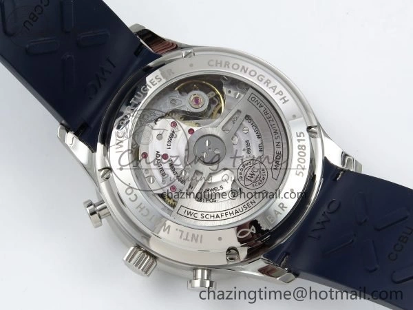 Portuguese Chrono IW3716 Z+F 1:1 Best Edition Blue Dial on Blue Rubber Strap A69355