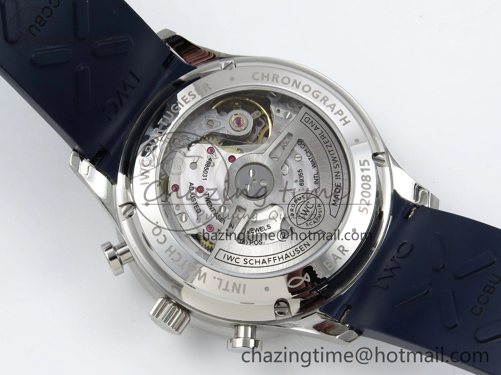 Portuguese Chrono IW3716 Z+F 1:1 Best Edition Blue Dial on Blue Rubber Strap A69355