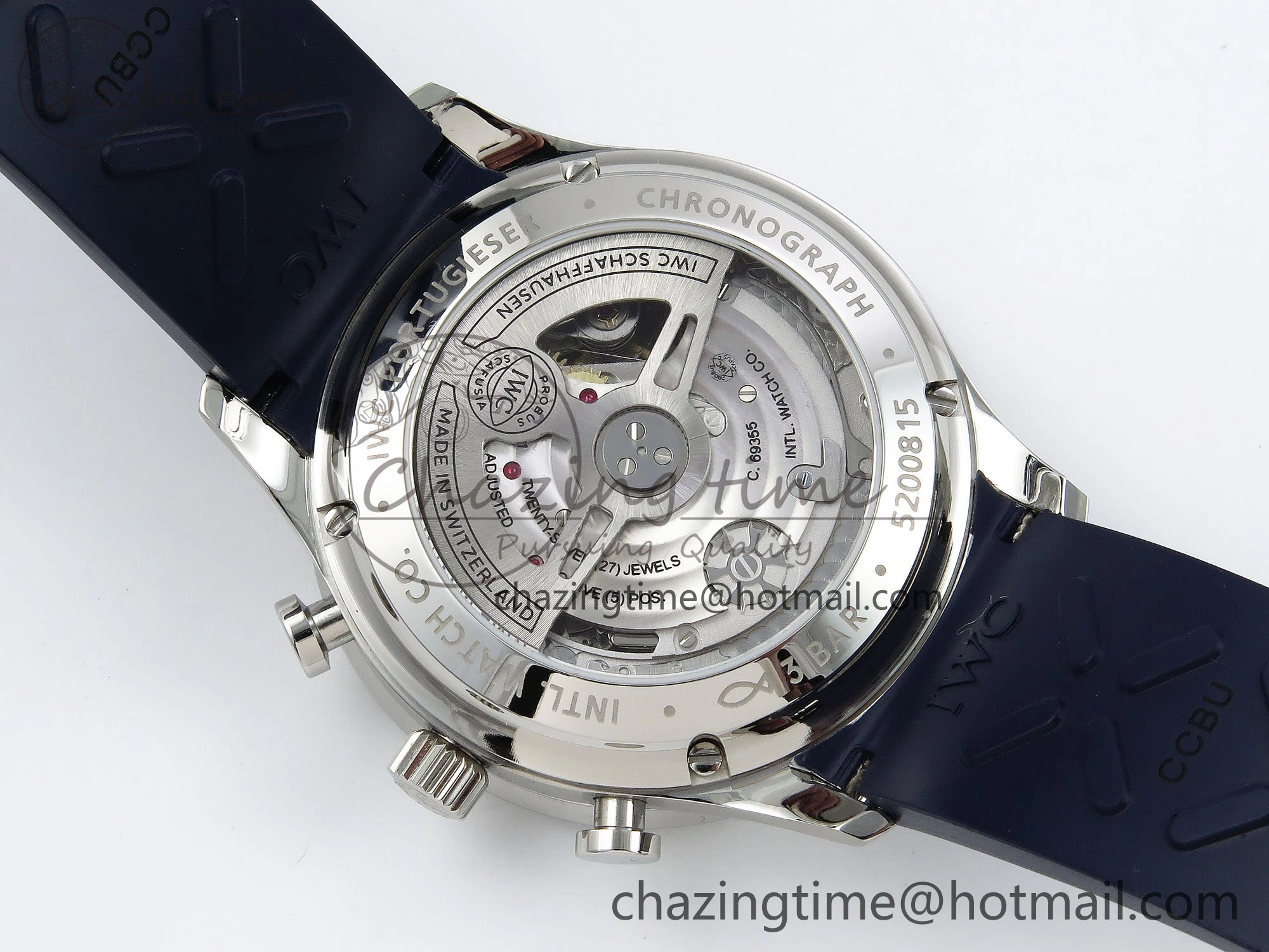 Portuguese Chrono IW3716 Z+F 1:1 Best Edition Blue Dial on Blue Rubber Strap A69355