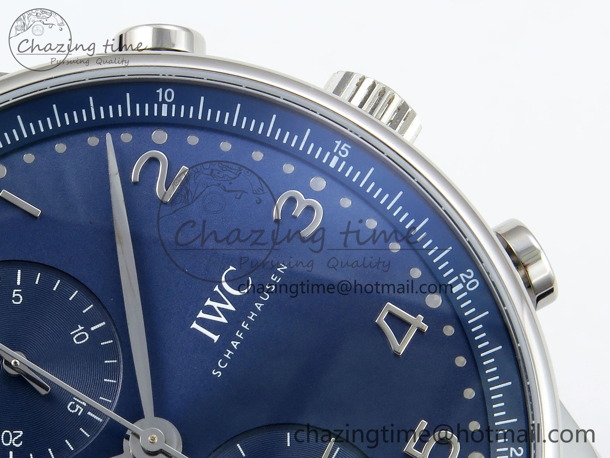 Portuguese Chrono IW3716 Z+F 1:1 Best Edition Blue Dial on Blue Rubber Strap A69355