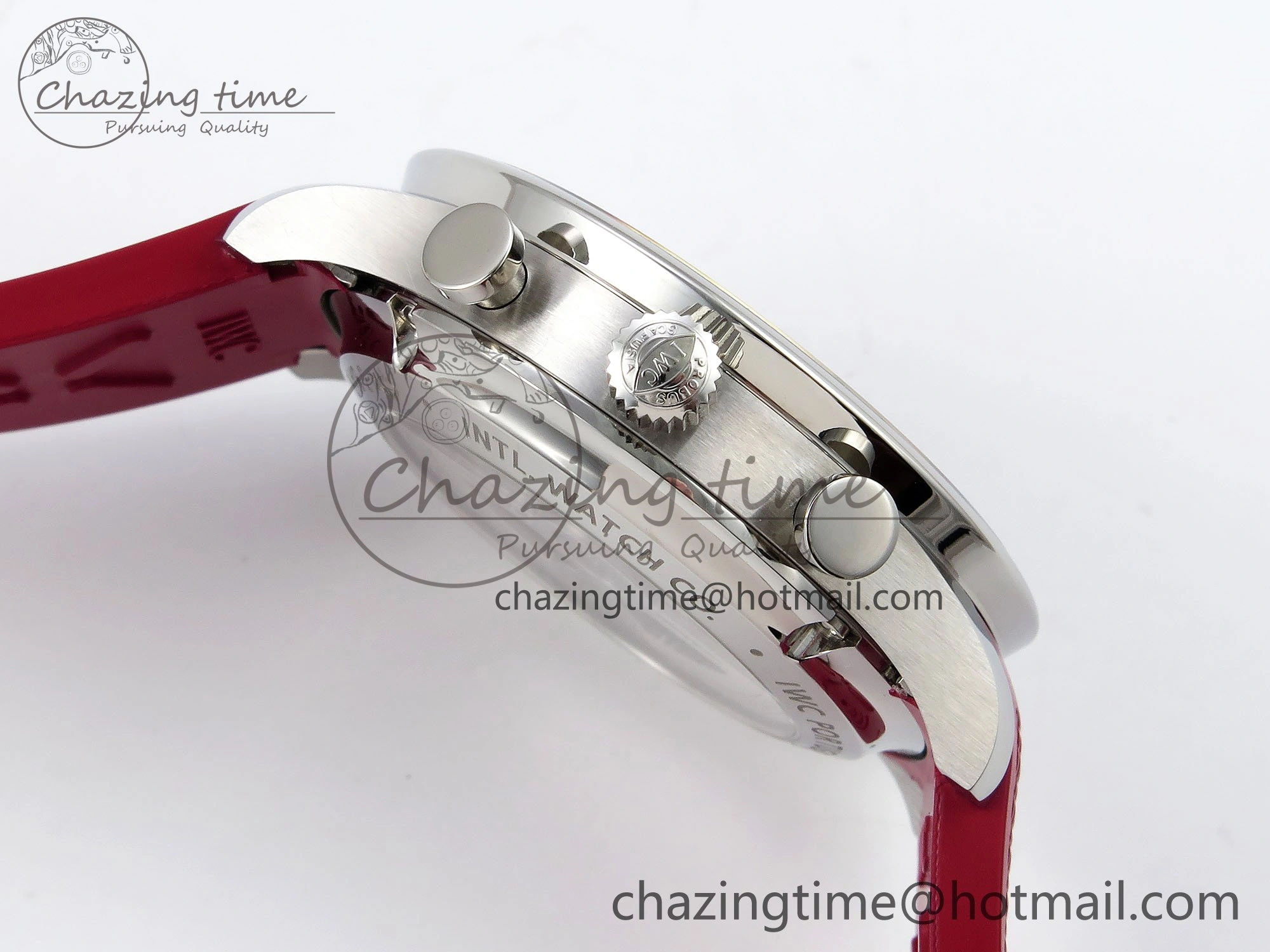 Portuguese Chrono IW3716 Z+F 1:1 Best Edition Red Dial on Red Rubber Strap A69355