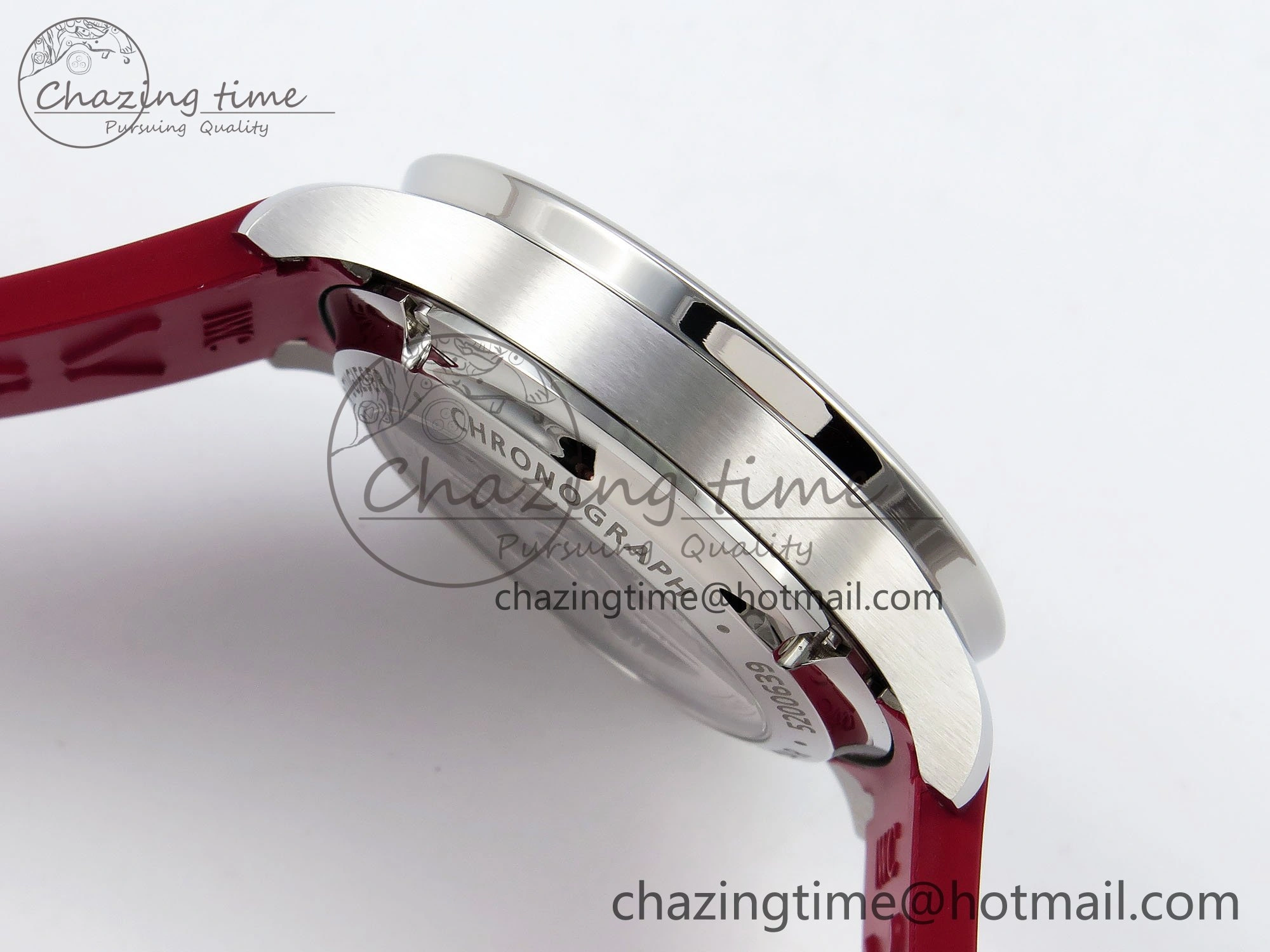 Portuguese Chrono IW3716 Z+F 1:1 Best Edition Red Dial on Red Rubber Strap A69355