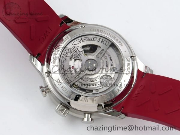 Portuguese Chrono IW3716 Z+F 1:1 Best Edition Red Dial on Red Rubber Strap A69355