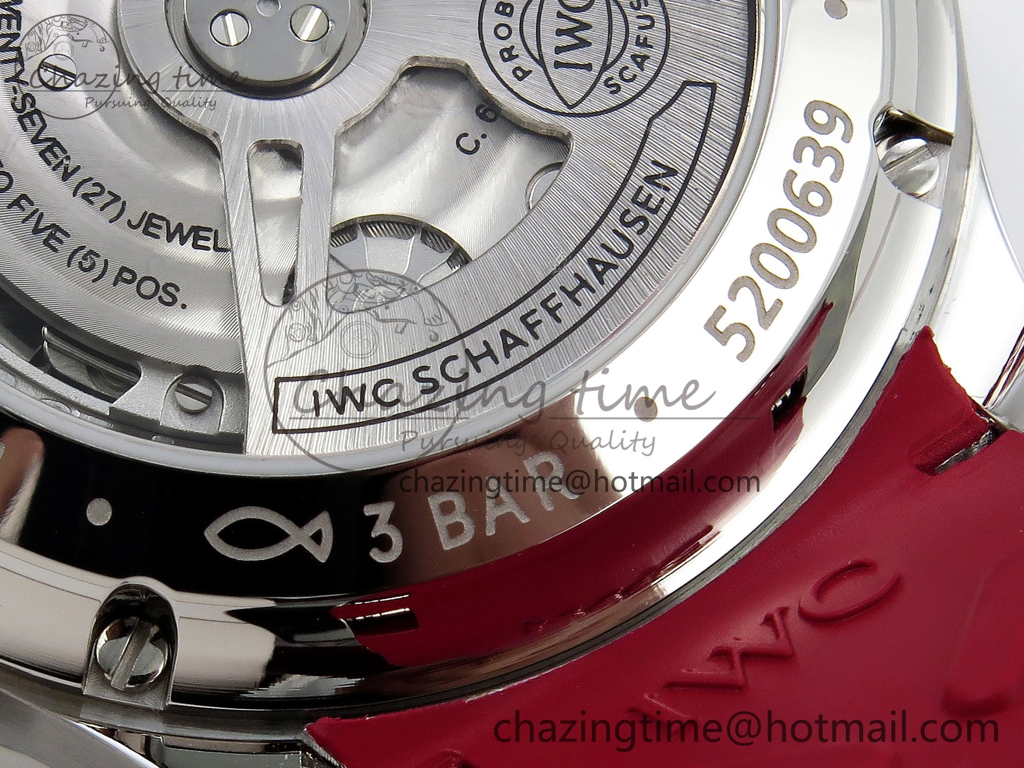 Portuguese Chrono IW3716 Z+F 1:1 Best Edition Red Dial on Red Rubber Strap A69355