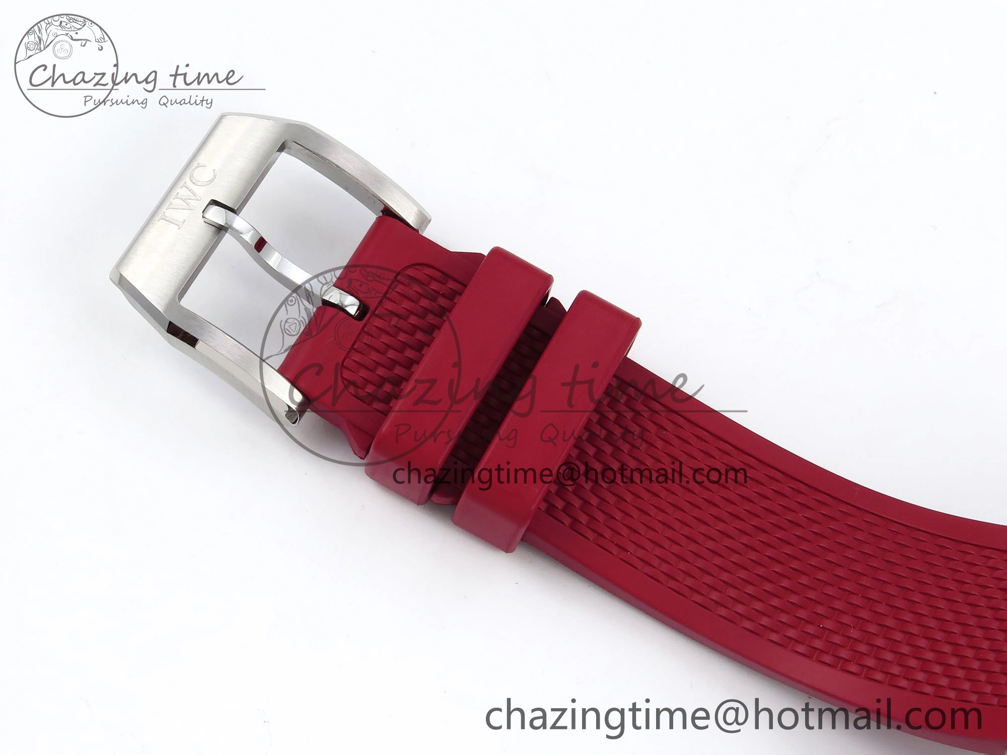Portuguese Chrono IW3716 Z+F 1:1 Best Edition Red Dial on Red Rubber Strap A69355