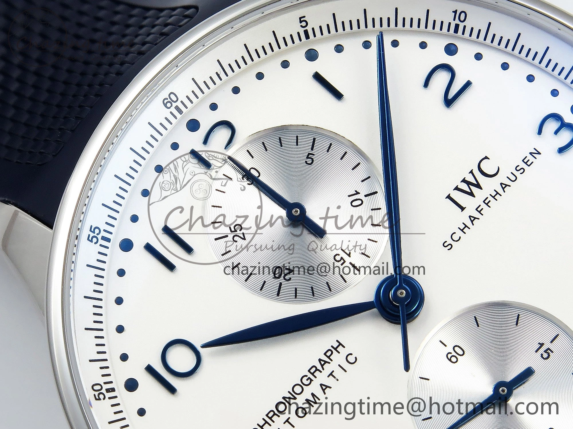 Portuguese Chrono IW3716 Z+F 1:1 Best Edition White Dial on Blue Rubber Strap A69355