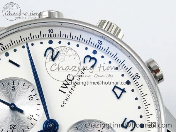 Portuguese Chrono IW3716 Z+F 1:1 Best Edition White Dial on Blue Rubber Strap A69355