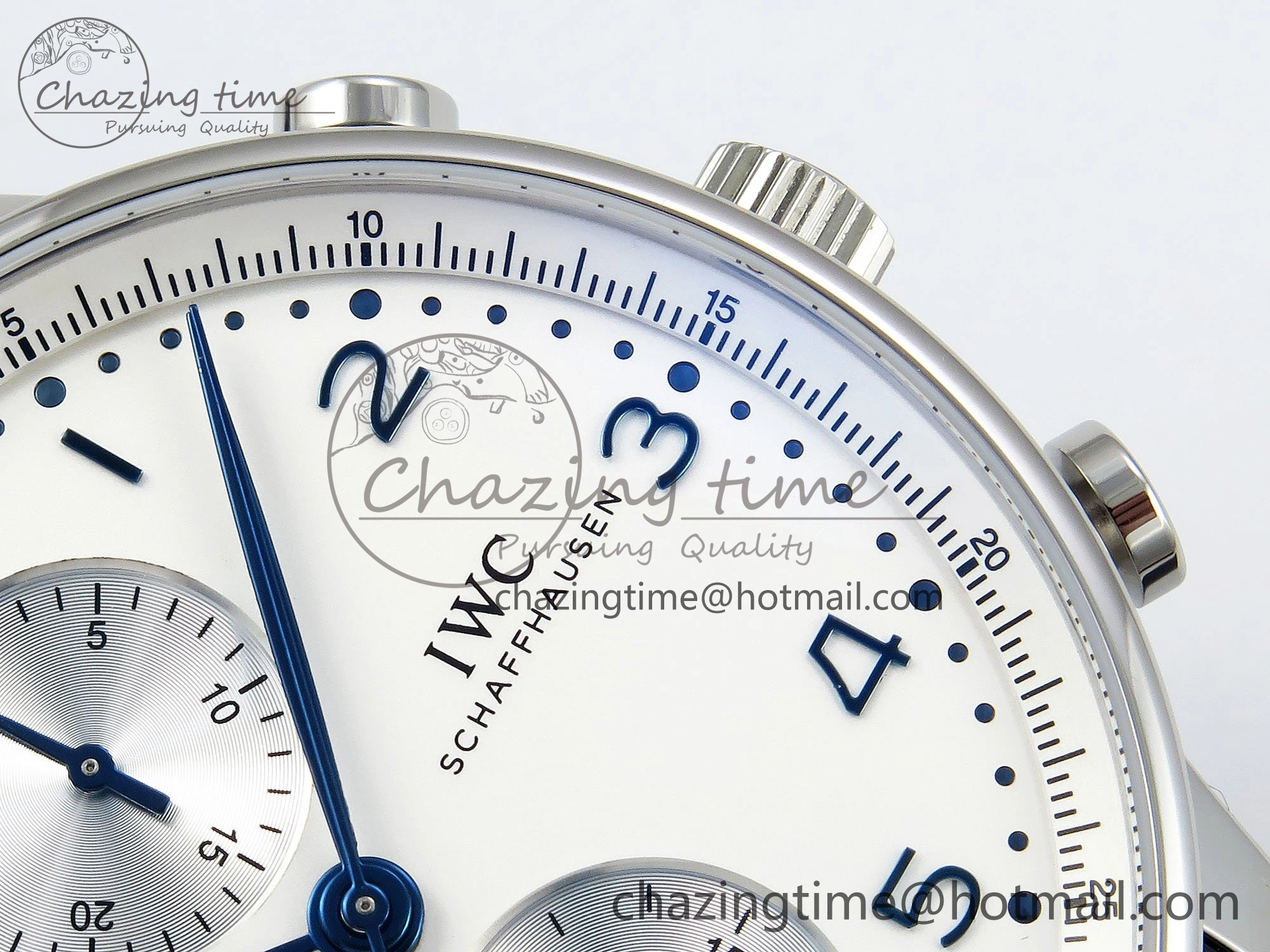 Portuguese Chrono IW3716 Z+F 1:1 Best Edition White Dial on Blue Rubber Strap A69355
