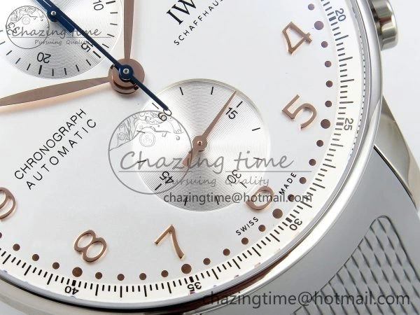 Portuguese Chrono IW3716 Z+F 1:1 Best Edition White Dial on Gray Rubber Strap A69355
