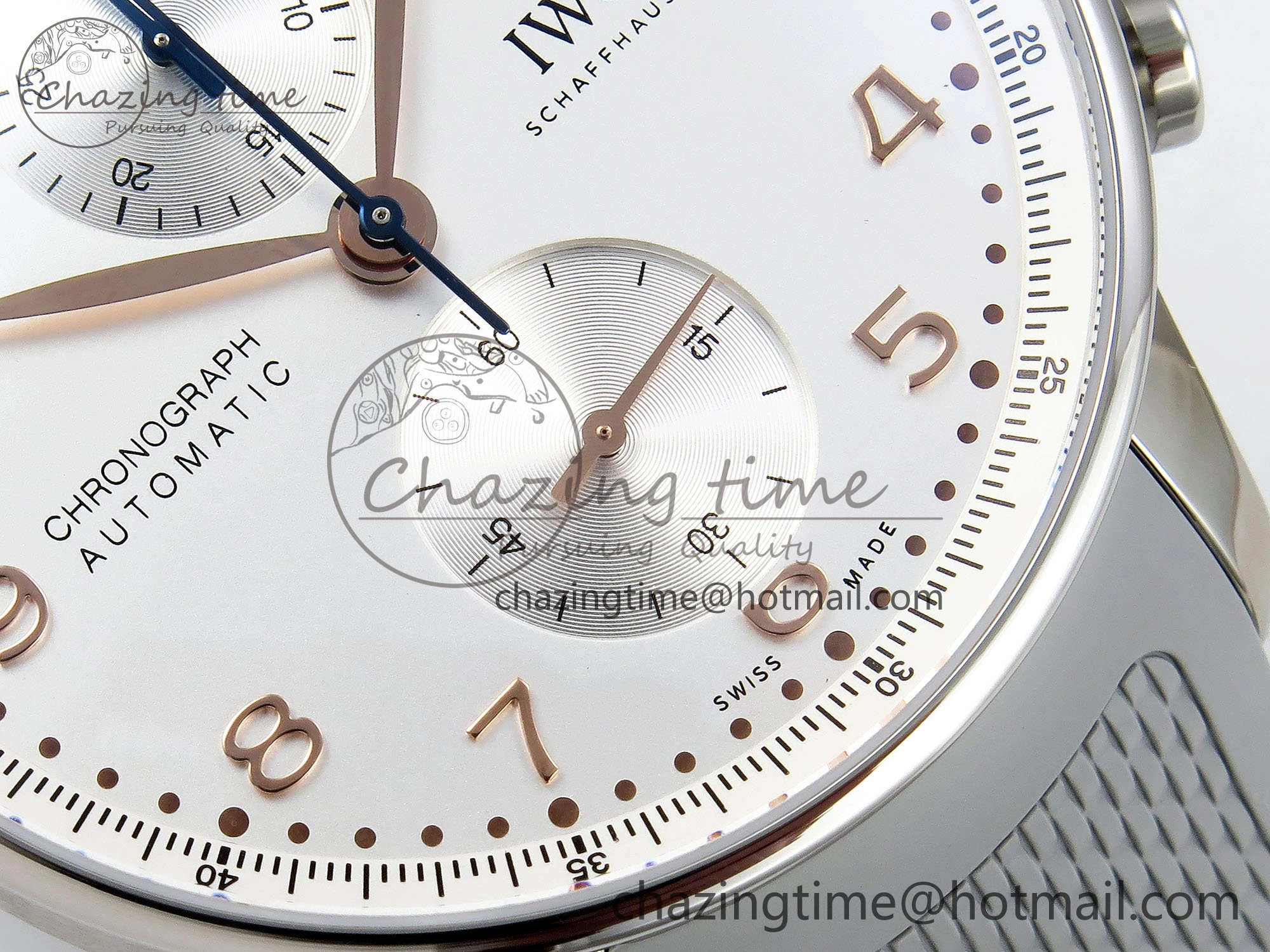 Portuguese Chrono IW3716 Z+F 1:1 Best Edition White Dial on Gray Rubber Strap A69355