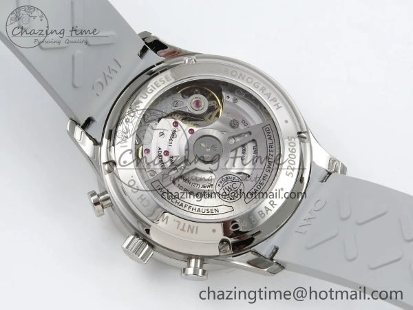 Portuguese Chrono IW3716 Z+F 1:1 Best Edition White Dial on Gray Rubber Strap A69355