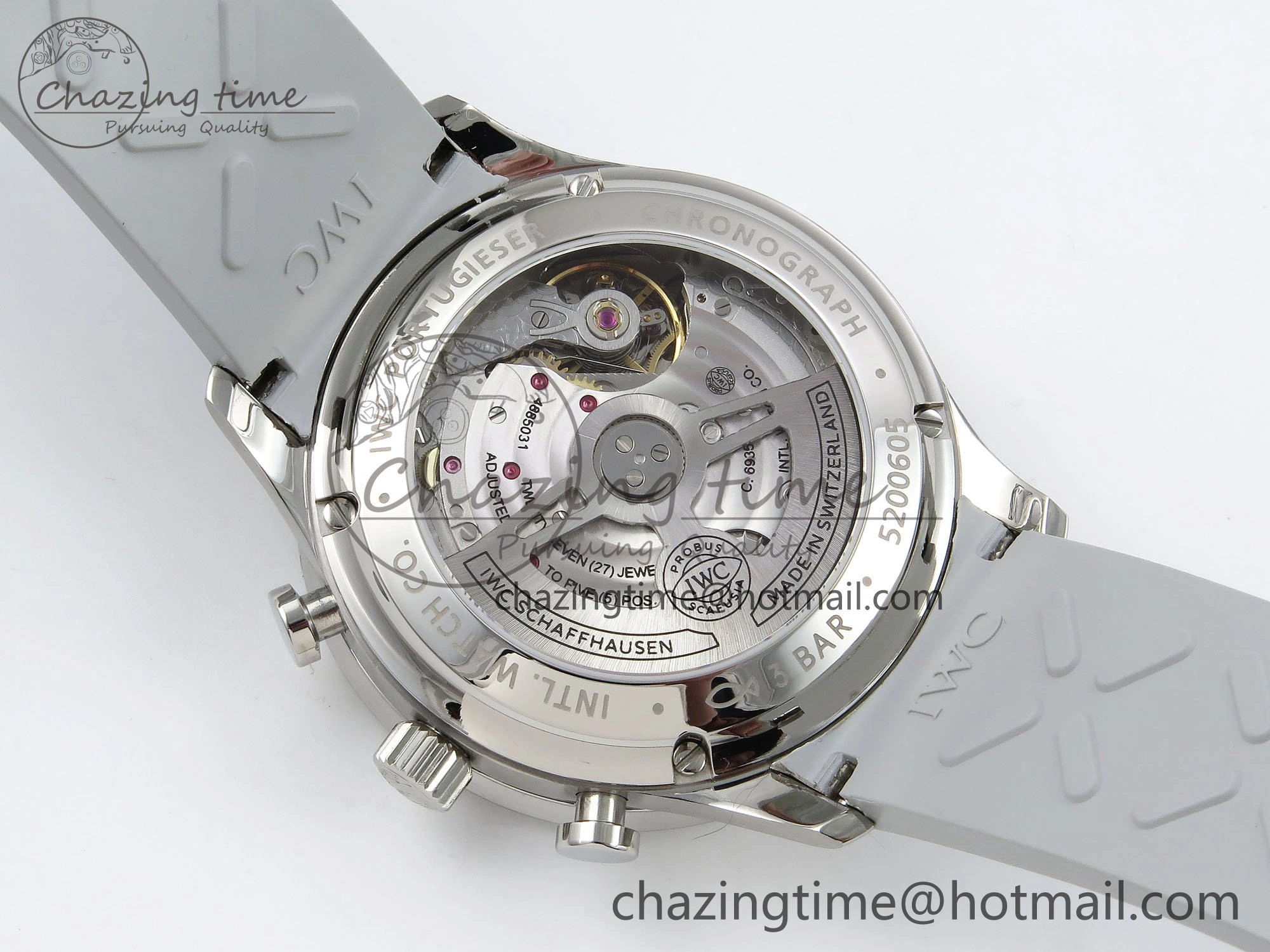 Portuguese Chrono IW3716 Z+F 1:1 Best Edition White Dial on Gray Rubber Strap A69355