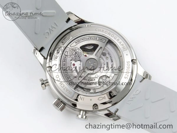 Portuguese Chrono IW3716 Z+F 1:1 Best Edition White Dial on Gray Rubber Strap A69355